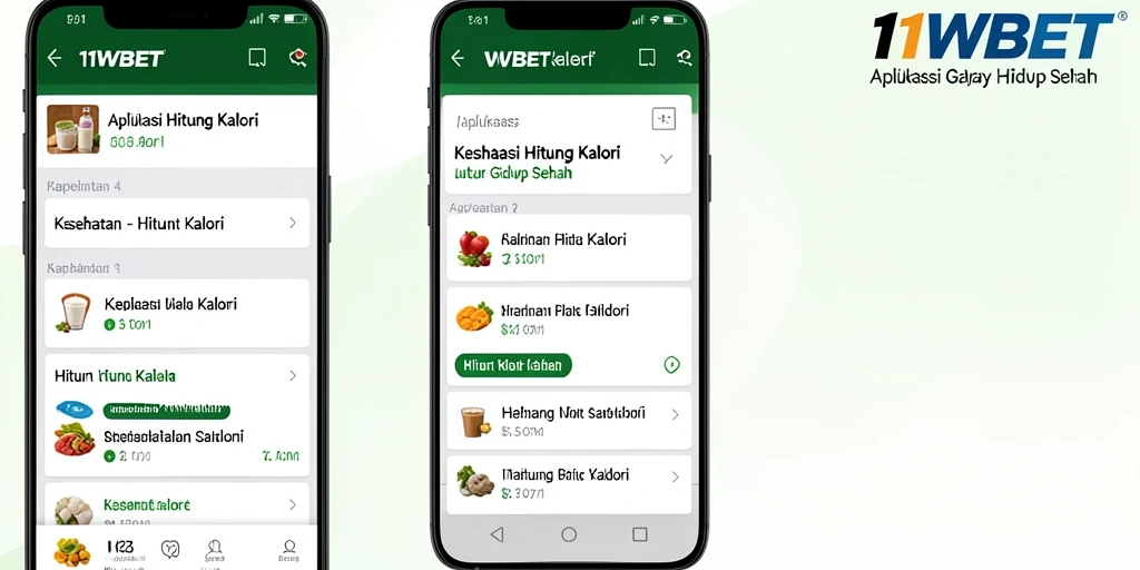 Antarmuka aplikasi 11WBET yang intuitif untuk menghitung kalori.