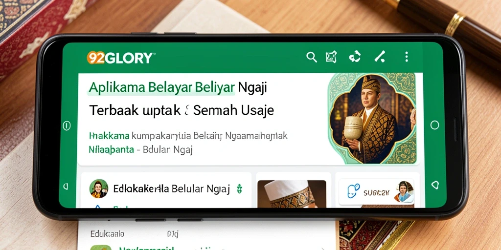 Antarmuka aplikasi 92GLORY yang interaktif dan pendidikan.