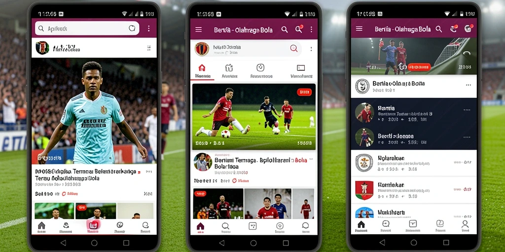 Screenshot utama aplikasi MPO666 menampilkan berita terkini olahraga bola.
