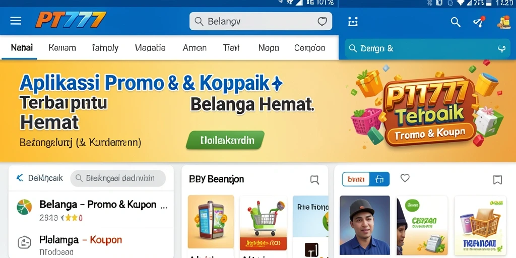 Tampilan antarmuka pengguna PT777 untuk Promo & Kupon.
