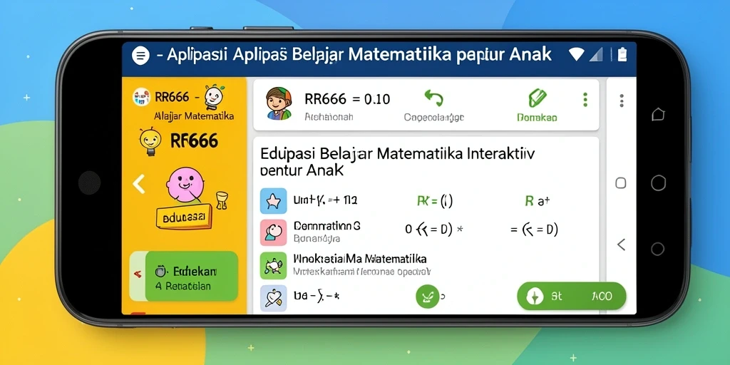 Tampilan antarmuka RR666 yang menarik dan interaktif untuk belajar matematika.