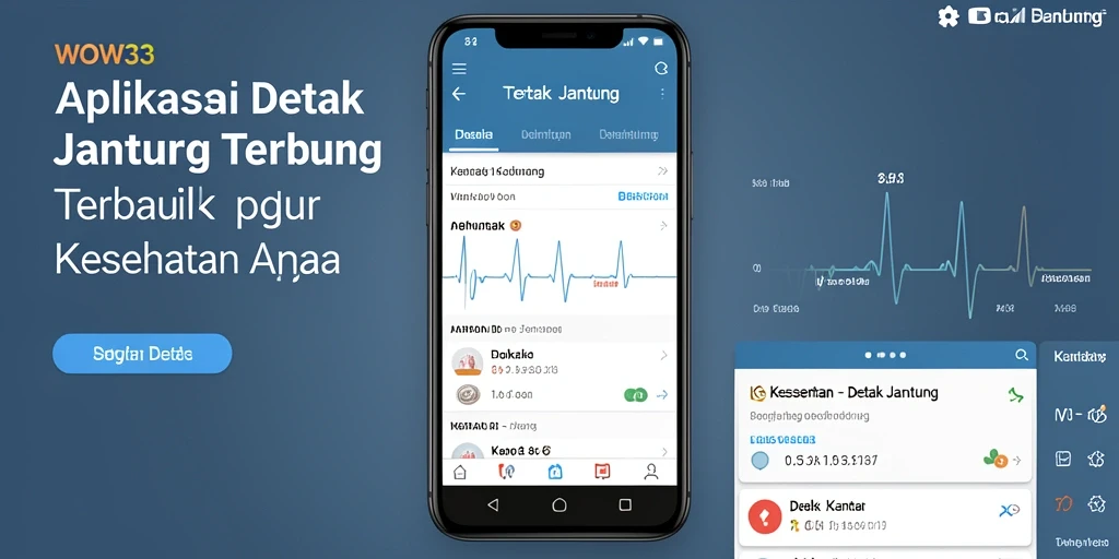 Tampilan antarmuka pengguna WOW33 yang menampilkan fitur Detak Jantung.
